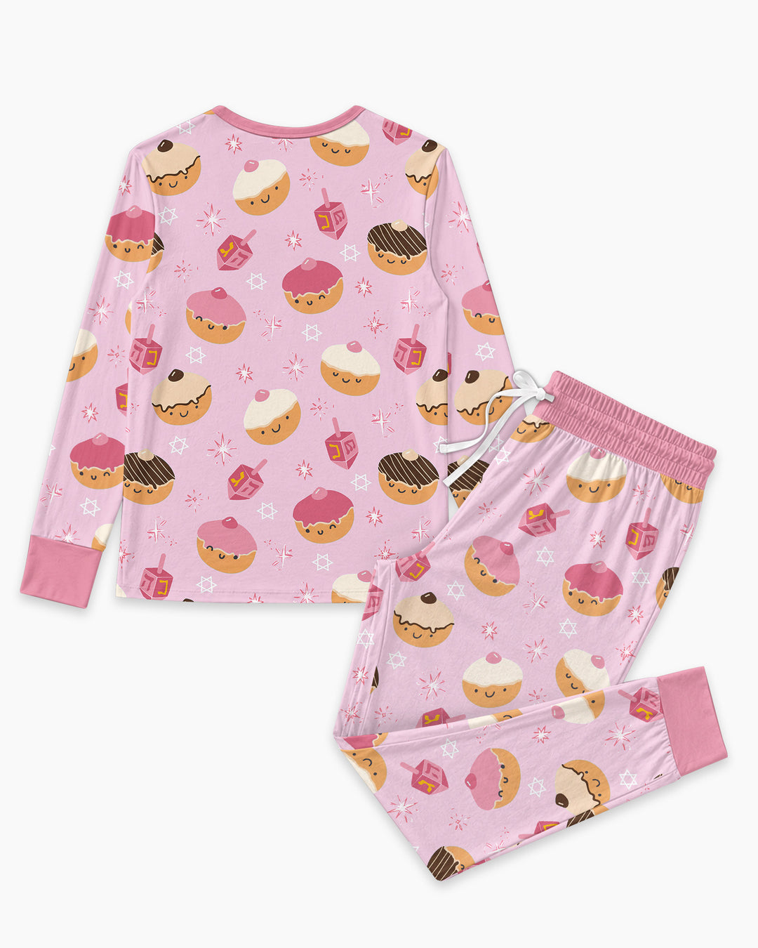 Hanukkah Donut Family Matching Bamboo Women Pajama Set