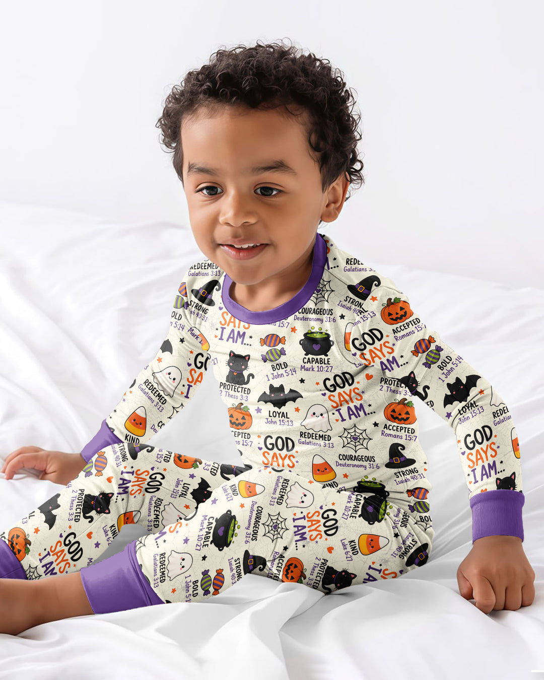 Halloween God Says I Am Bamboo Two Piece Long Sleeve Pajama Set