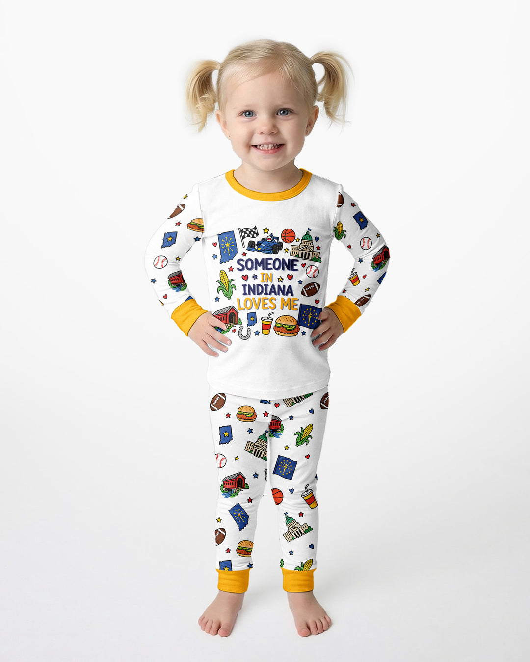 Someone in Indiana Loves Me Bamboo Two Piece Long Sleeve Pajama Set