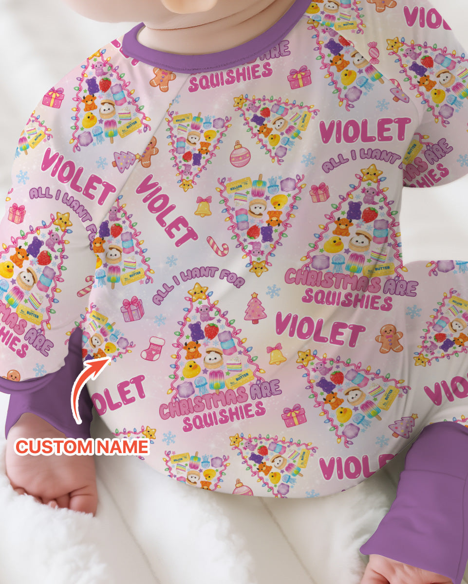 Custom Name All I Want For Christmas Are Squishies Bamboo Convertible Zippy