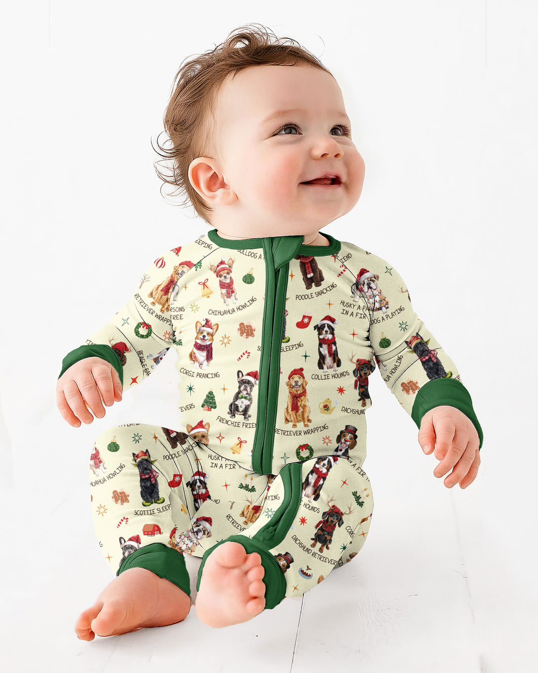 Retro 12 Dogs of Christmas Bamboo Convertible Zippy