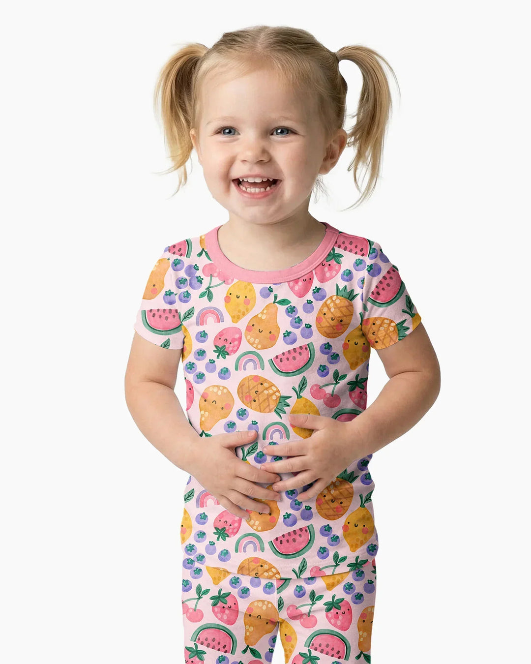Fruitie Cuties Family Matching Bamboo Two Piece Short Sleeve Pajama Set