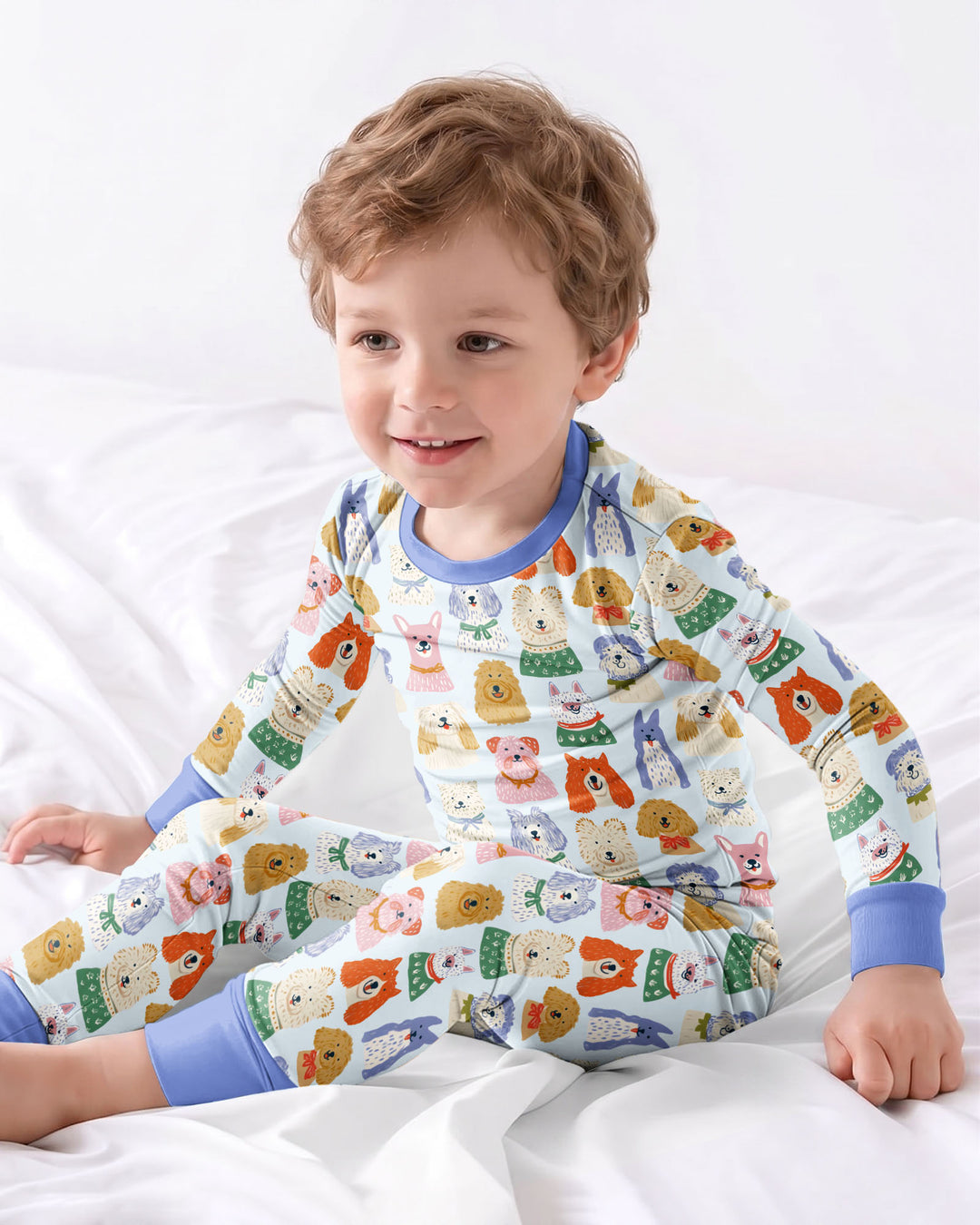 Puppy Portrait Bamboo Two Piece Long Sleeve Pajama Set