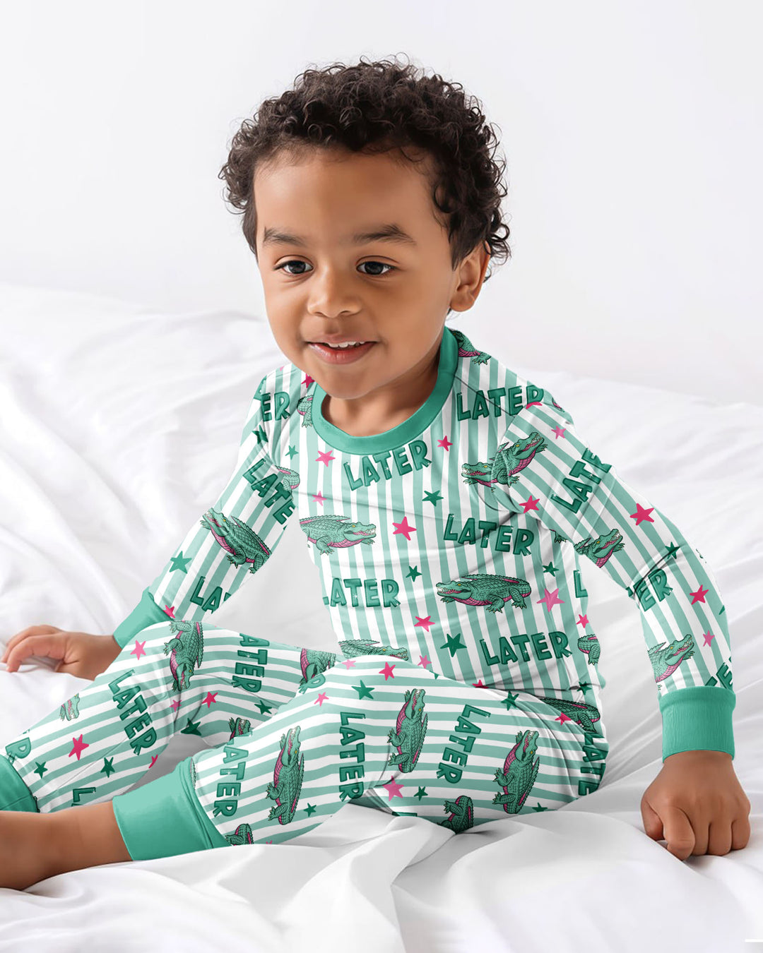 Later Gator After A While Bamboo Two Piece Long Sleeve Pajama Set