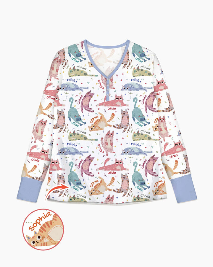 Cat Nap Crew Bamboo Women Pajama Set