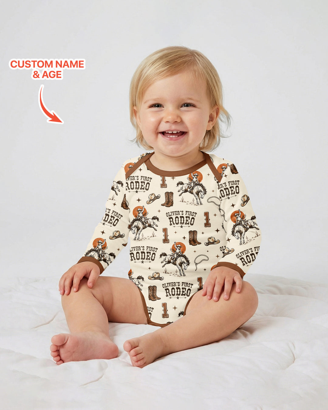 Custom Name Birthday Rodeo Bamboo Bodysuit