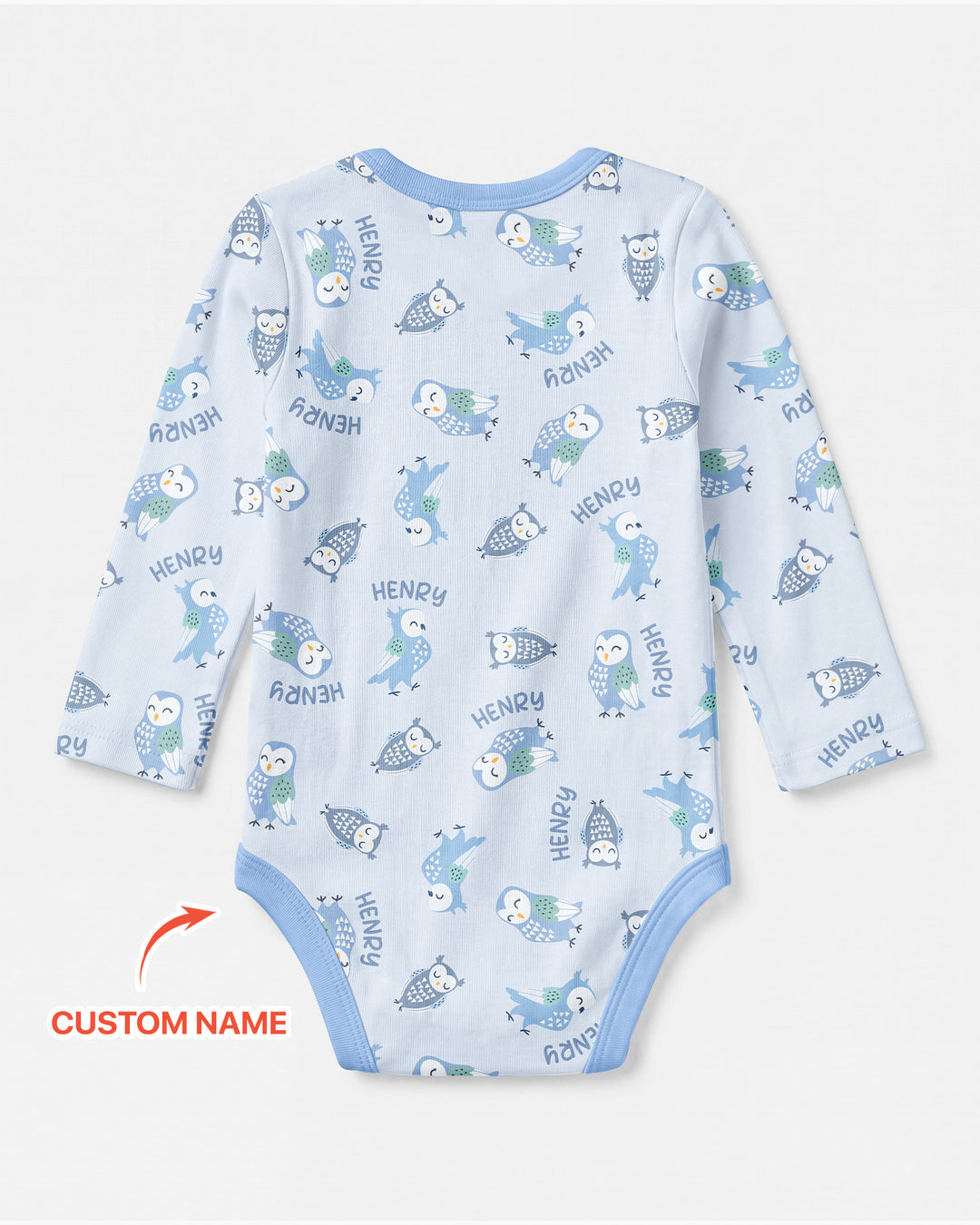 Custom Name Twin Owl Who's Who Bamboo Bodysuit