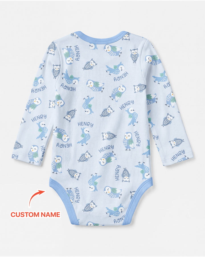 Custom Name Twin Owl Who's Who Bamboo Bodysuit