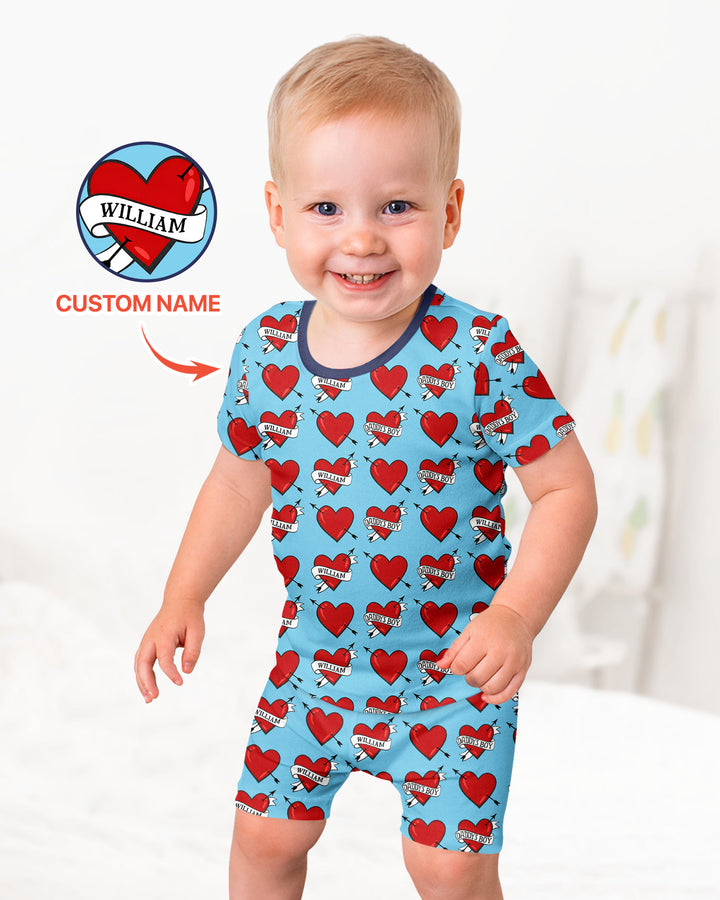 Dad's Kids Bamboo Two Piece Short Sleeve Shorts Pajama Set