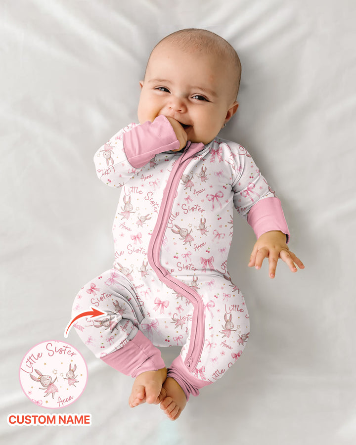 Bunny Wishes Sister Matching Bamboo Convertible Zippy