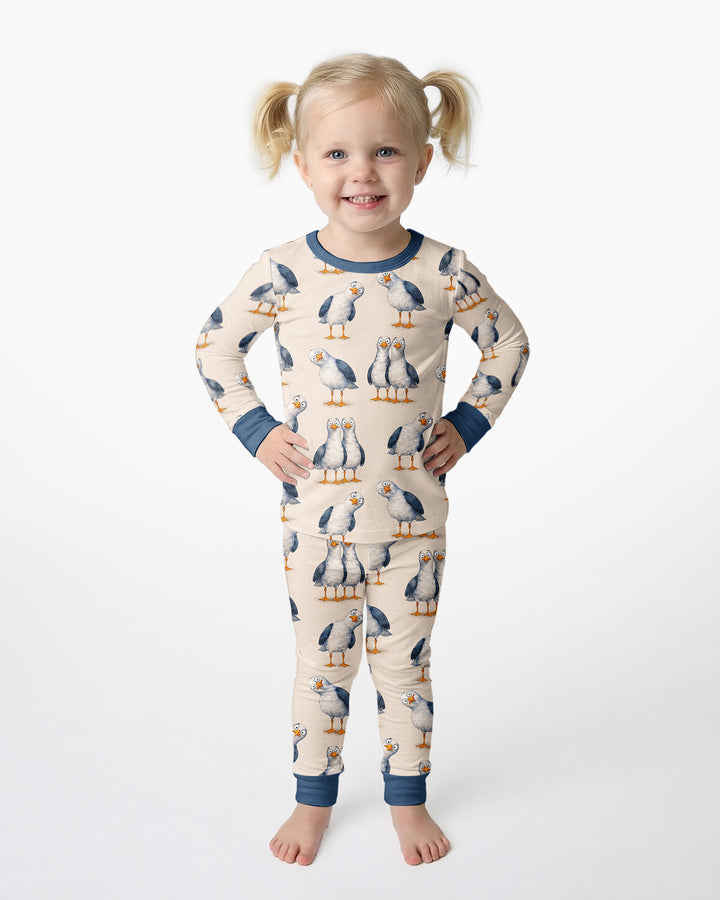 Goofy Seagulls Bamboo Two Piece Long Sleeve Pajama Set