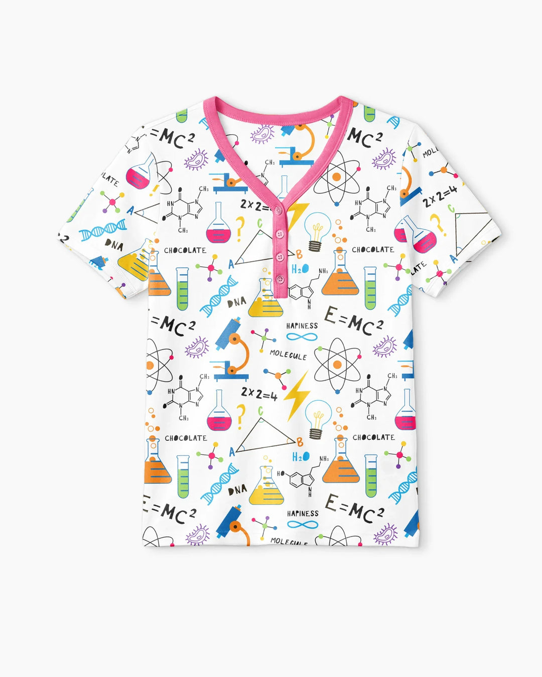 Science Explorer Family Matching Bamboo Women Short Sleeve Short Pajama Set