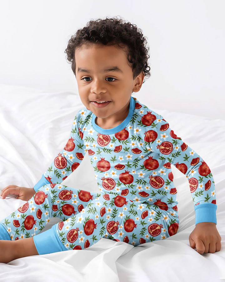 Pomegranate Garden Joy Family Matching Bamboo Two Piece Long Sleeve Pajama Set