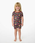 Halloween Flowers Bamboo Two Piece Short Sleeve Shorts Pajama Set