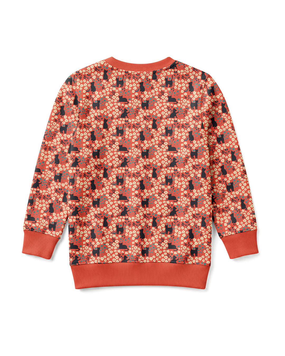 Black Cat Ditsy Bamboo Crewneck Sweatshirt