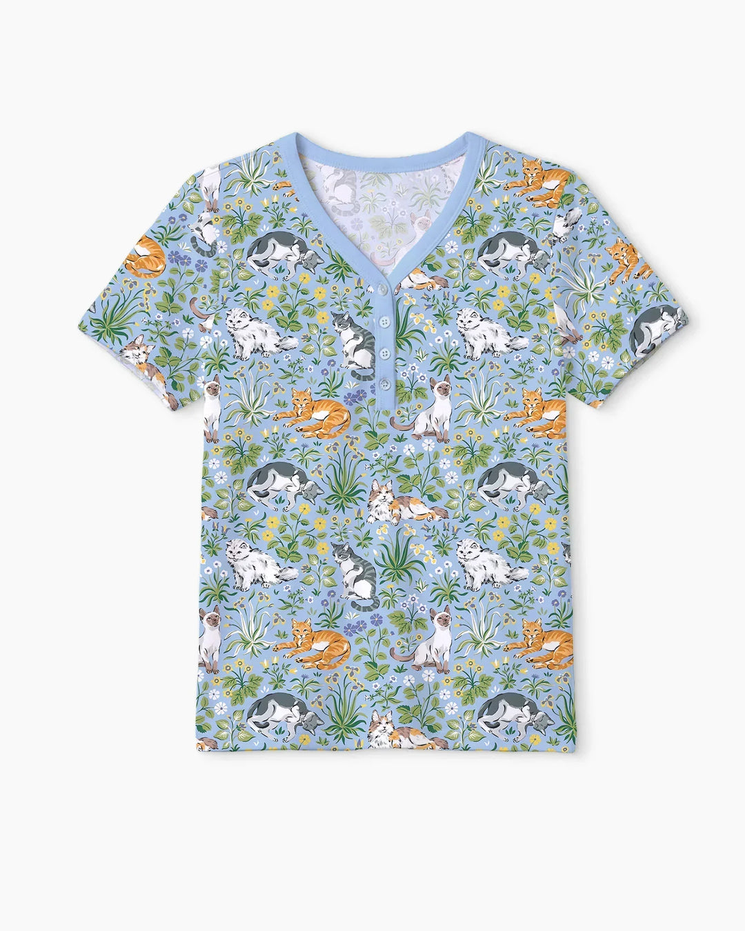 Kitten Garden Family Matching Bamboo Women Short Pajama Set