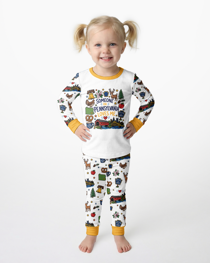 Someone in Pennsylvania Loves Me Bamboo Two Piece Long Sleeve Pajama Set