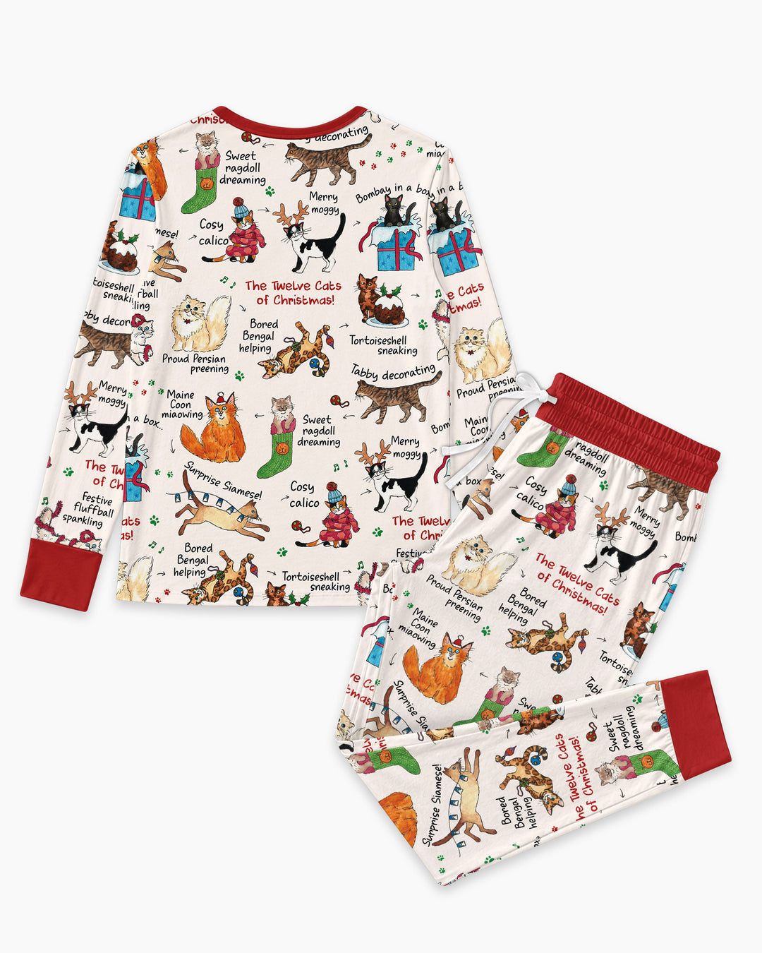 The 12 Cats of Christmas Bamboo Women Pajama Set