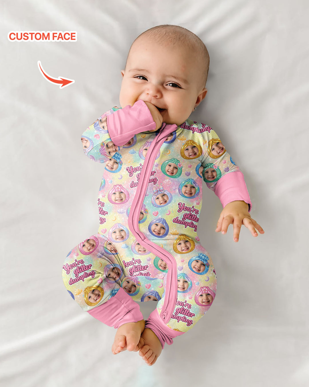Custom Photo You're Glitter Dumpling Bamboo Convertible Zippy