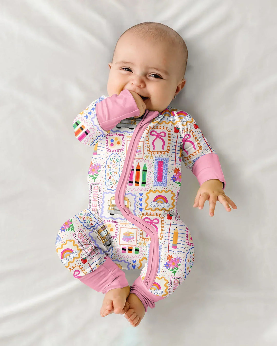 Colorful Doodle School Bamboo Convertible Zippy