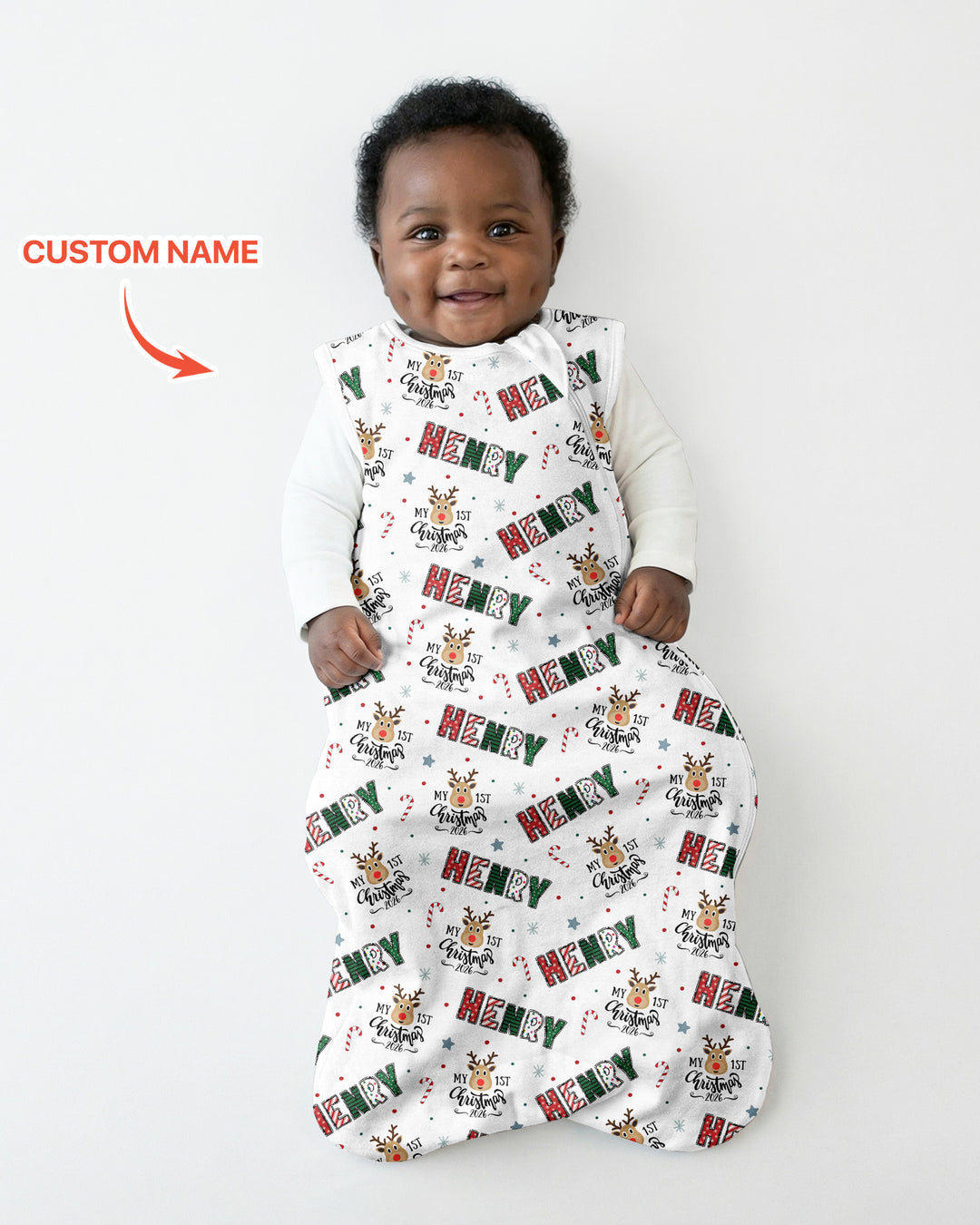 Custom Name "My First Christmas 2026" - Bamboo Sleep Bag (S)