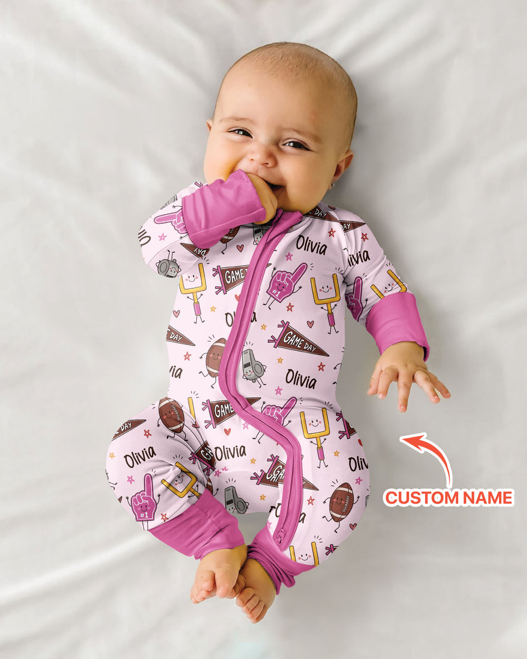 Custom Name Football Game Day Bamboo Convertible Zippy