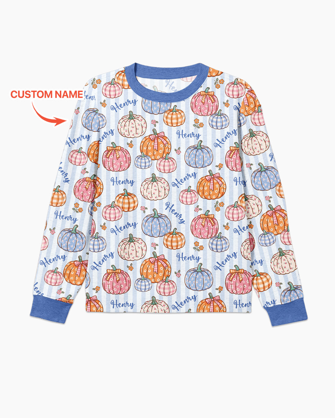 Custom Name Pumpkin Patch Bamboo Men's Pajama Set