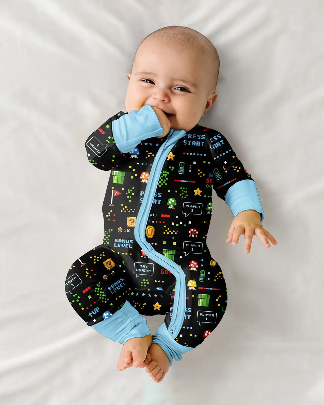 Pixel Game Lover Matching Bamboo Convertible Zippy