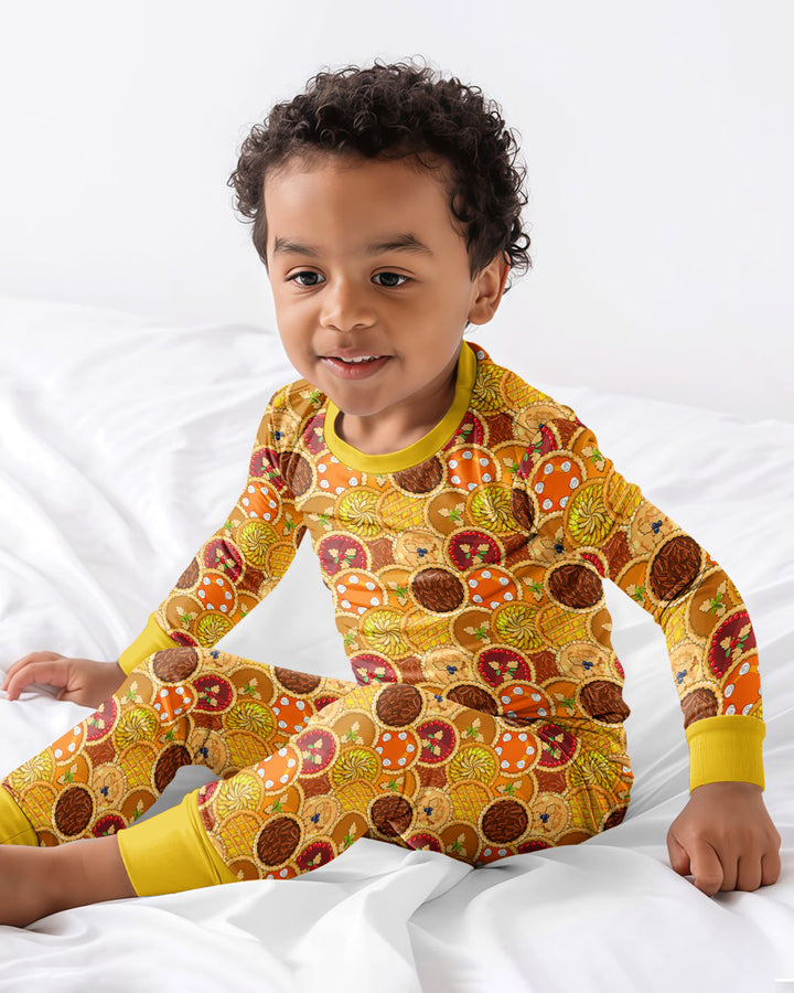 Fall Apple Pie Bamboo Two Piece Long Sleeve Pajama Set