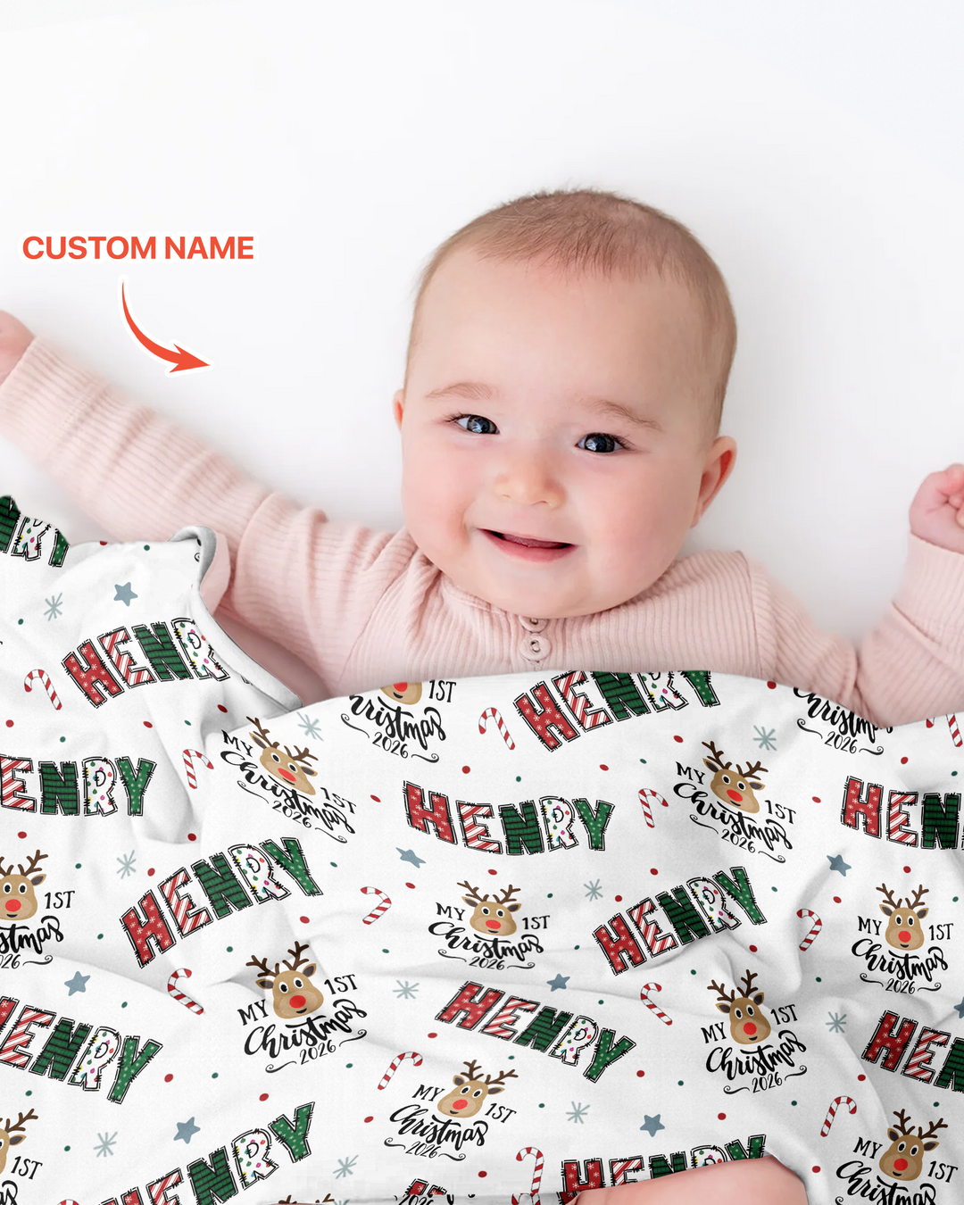 Custom Name "My First Christmas 2025" - Bamboo Blanket (S)