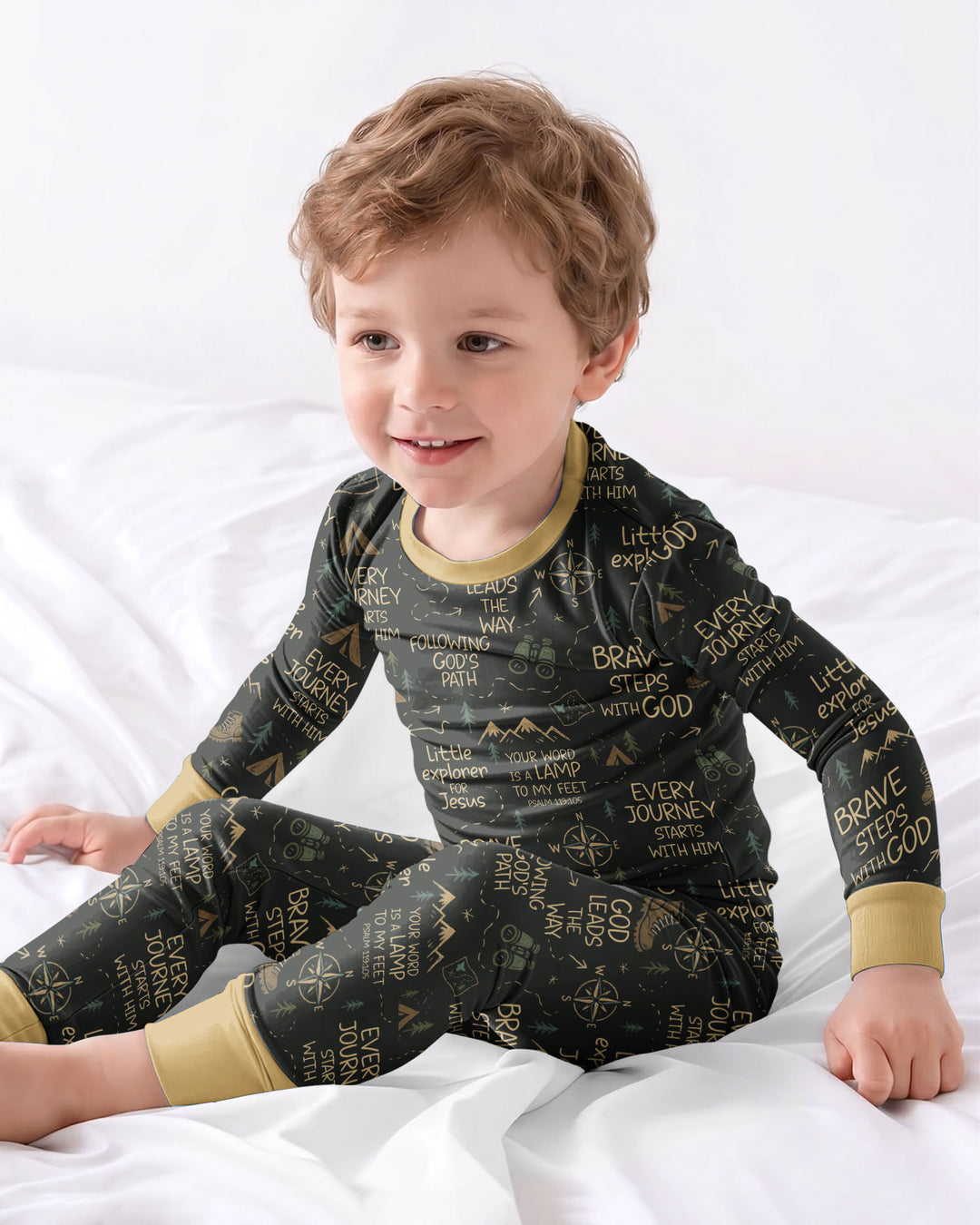Template Bamboo Two Piece Long Sleeve Pyjamas Set