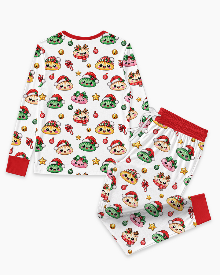 Custom Name Christmas Dumpling The Bow Bamboo Women Pajama Set