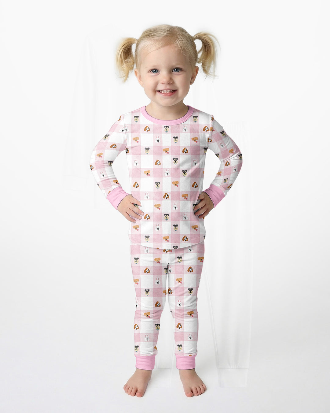 Plaid Pals Family Matching Bamboo Two Piece Long Sleeve Pajama Set