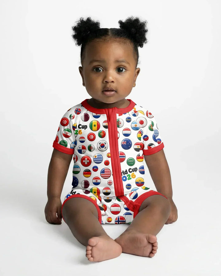 Soccer Cup All Country Balls Bamboo Shorty Zippy