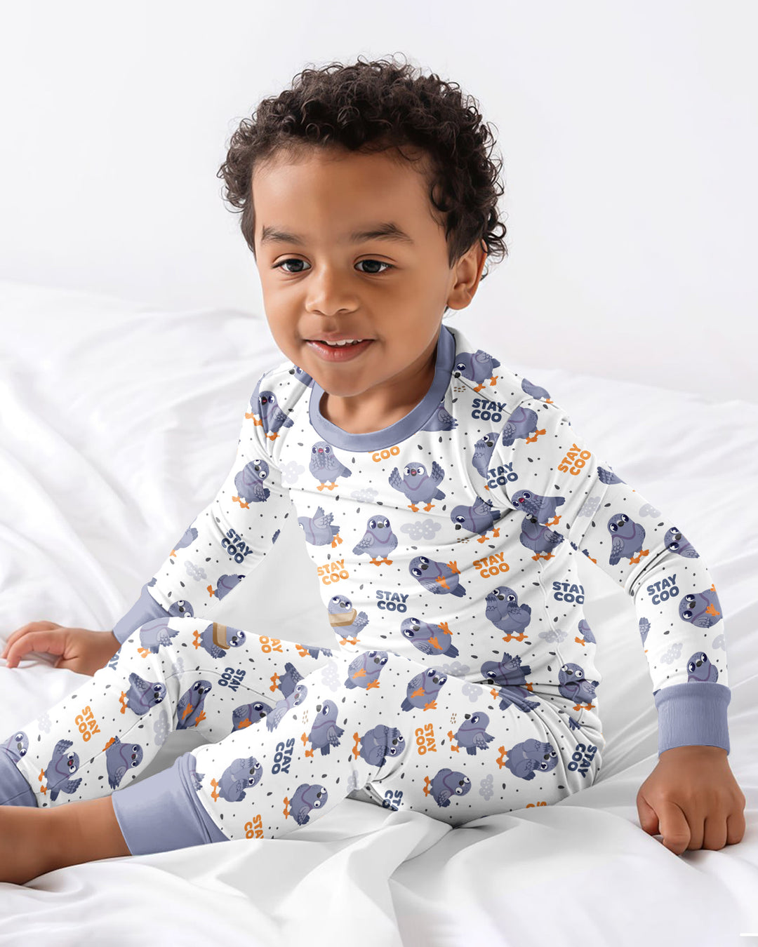 Pigeon Stay Coo Bamboo Two Piece Long Sleeve Pajama Set
