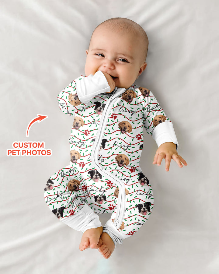 Custom Pet Photo Christmas Sprinkles Bamboo Convertible Zippy