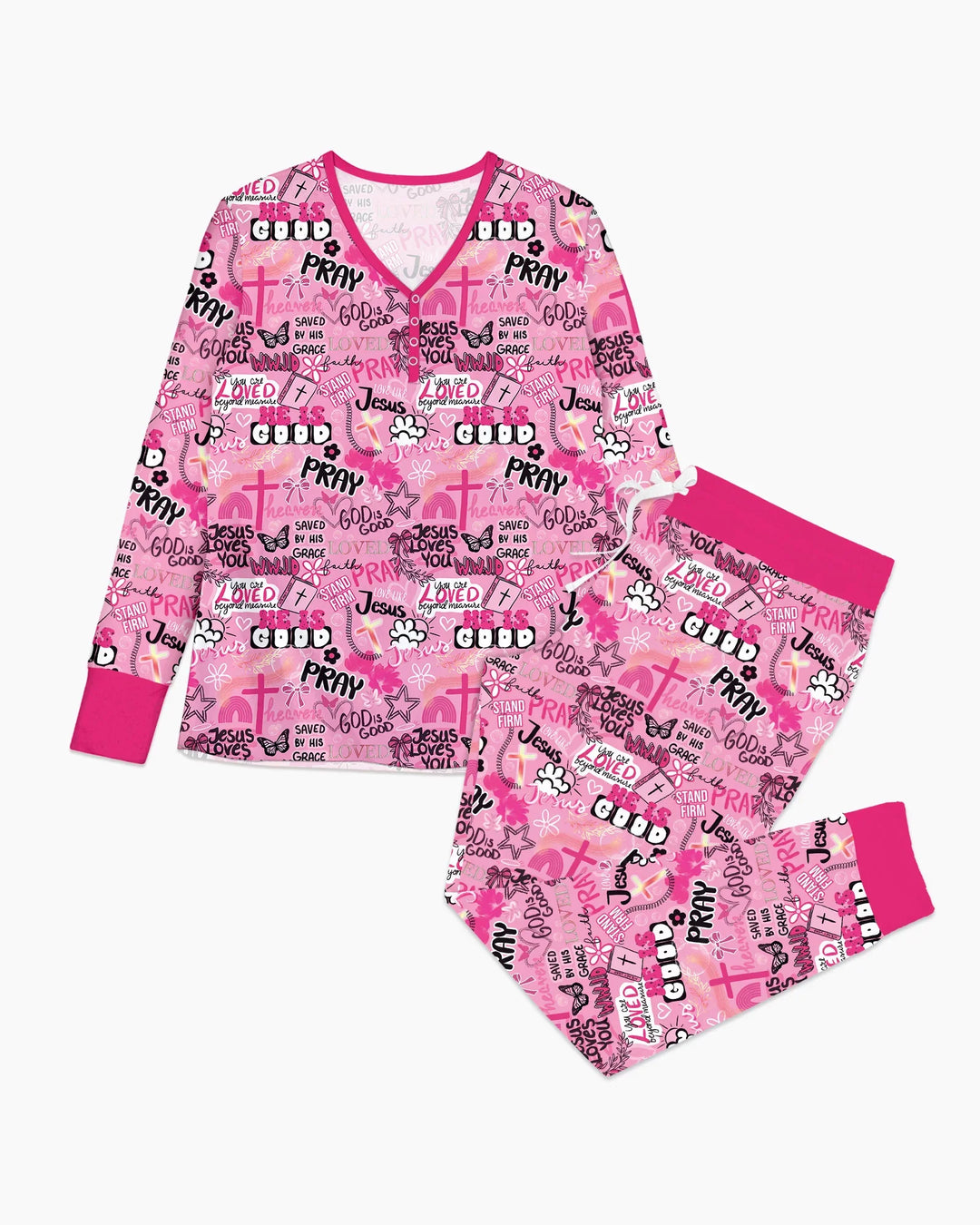 Pink Faith & Grace  Bamboo Women Pajama Set