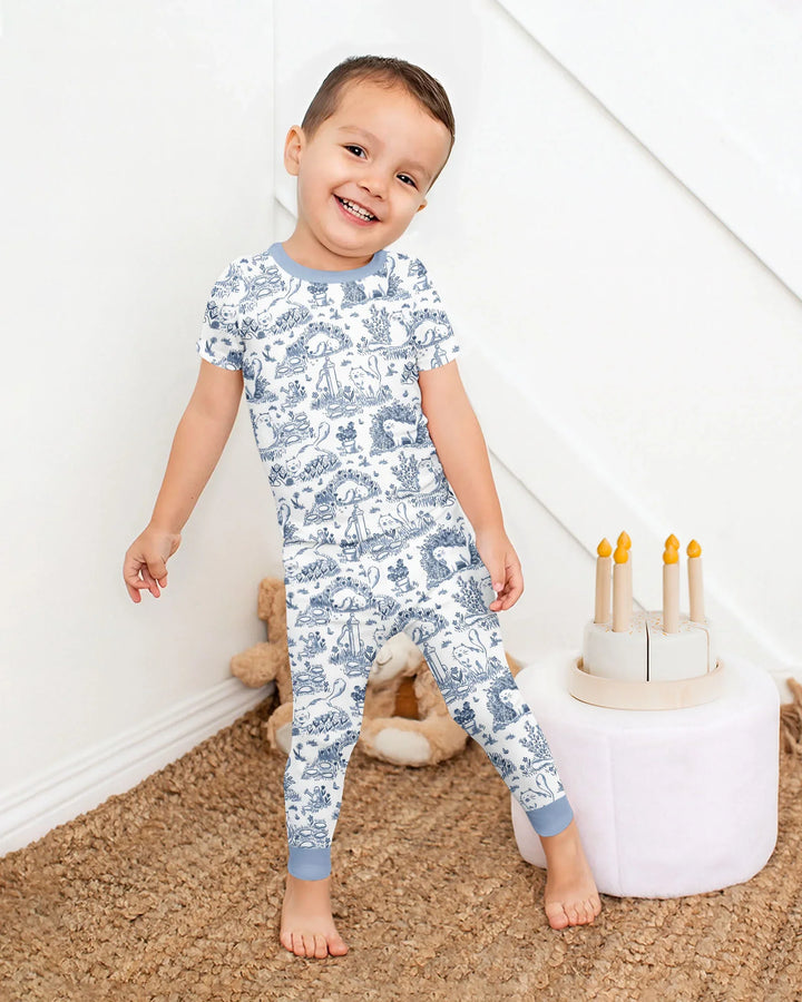 Toile Cats Bamboo Two Piece Short Sleeve Pajama Set