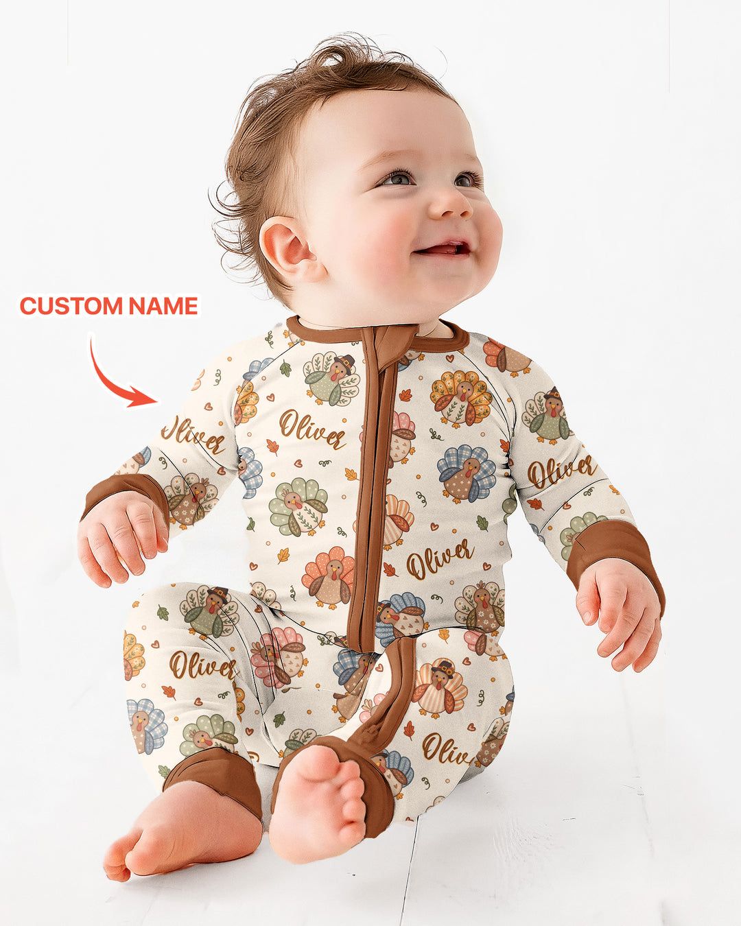 Custom Name Boho Turkey Bamboo Convertible Zippy