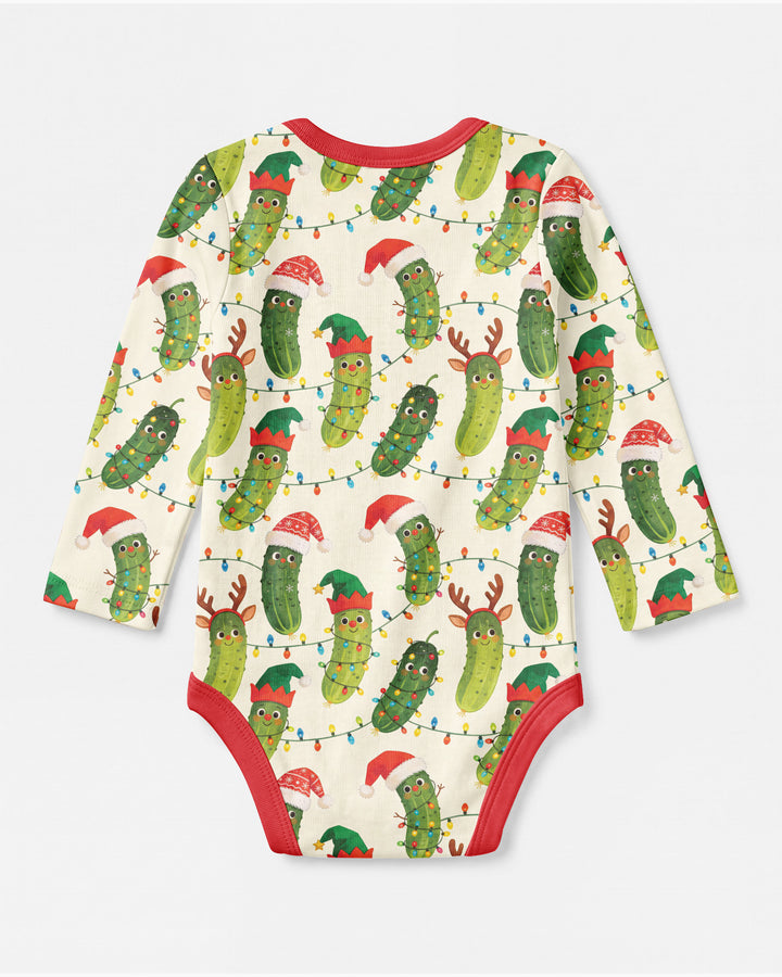 Cheerful Christmas Pickle Bamboo Bodysuit