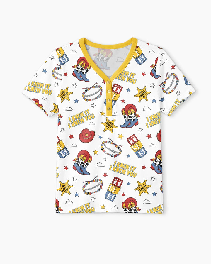 Little Cowgirl Bamboo Women Short Sleeve Short Pajama Set