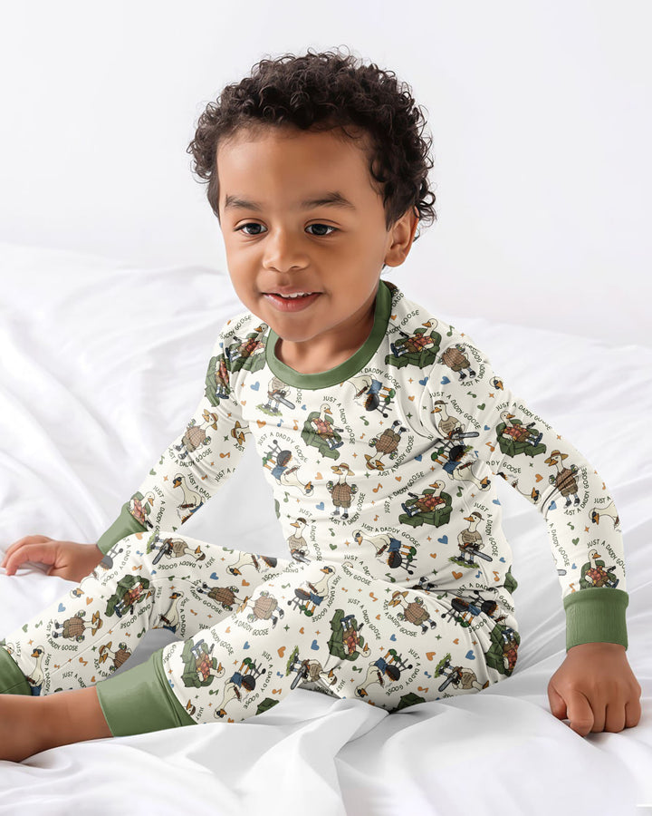 Just A Daddy Goose Family Matching Bamboo Two Piece Long Sleeve Pajama Set