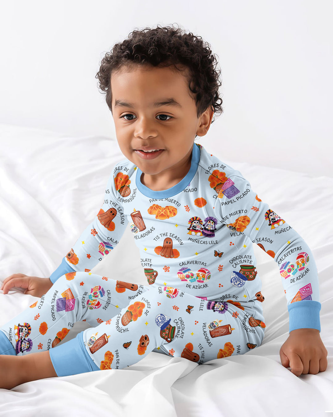 Tis the Dia De Muertos Season Bamboo Two Piece Long Sleeve Pajama Set