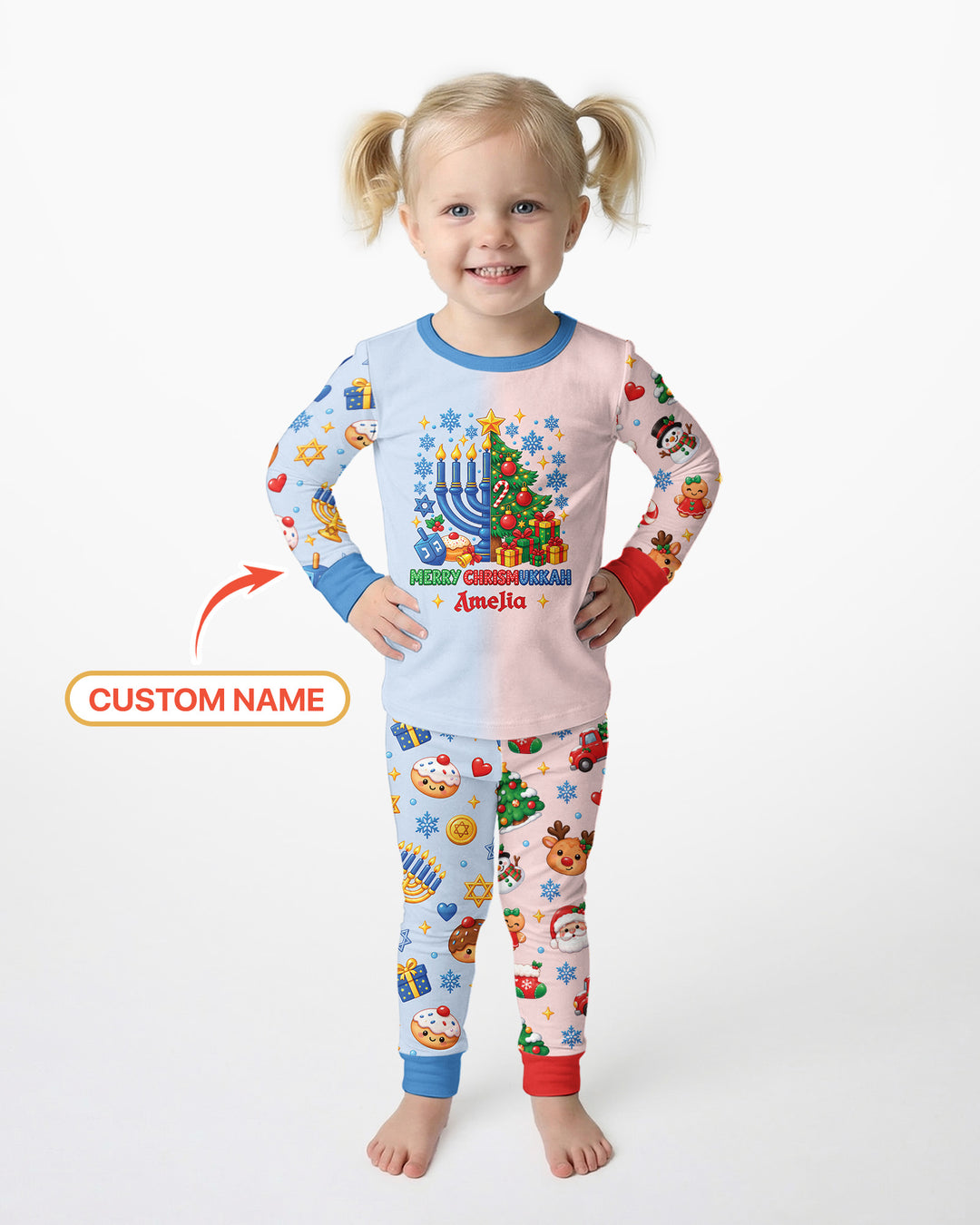 Merry Chrismukkah Bamboo Two Piece Long Sleeve Pajama Set