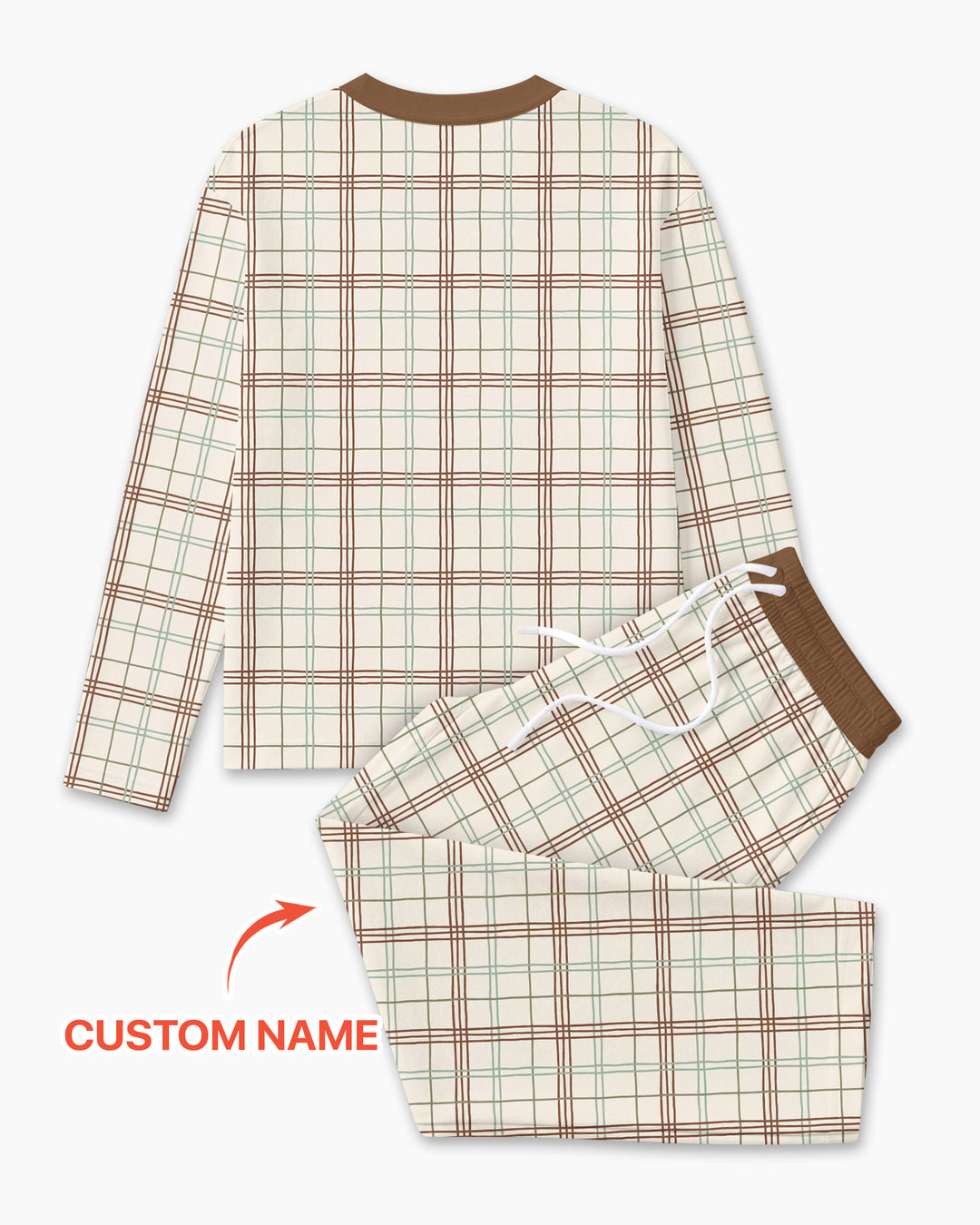 Custom Name Vintage Deck The Halls Bamboo Men's Pajama Set