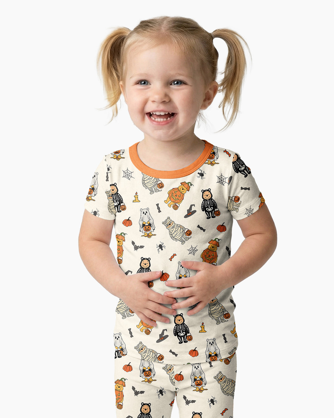 Retro Trick Or Treat Bamboo Two Piece Short Sleeve Pajama Set
