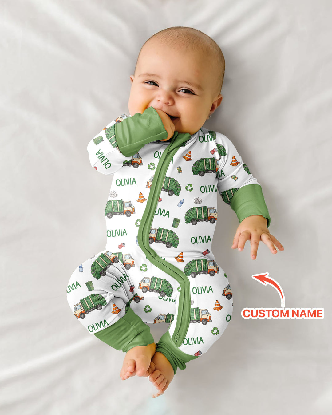 Custom Name Garbage Day Bamboo Convertible Zippy
