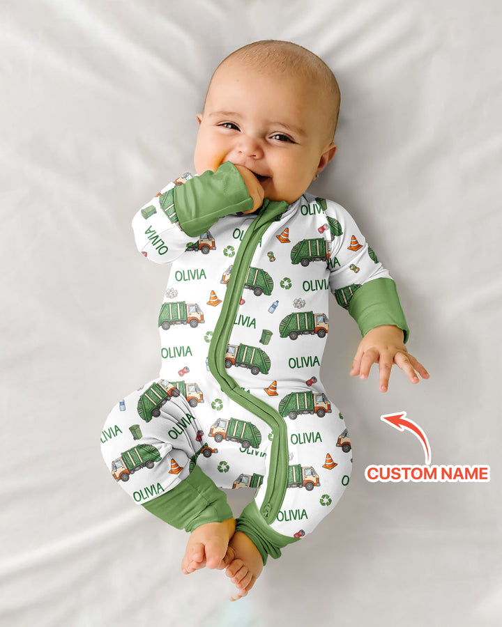 Custom Name Garbage Day Bamboo Convertible Zippy