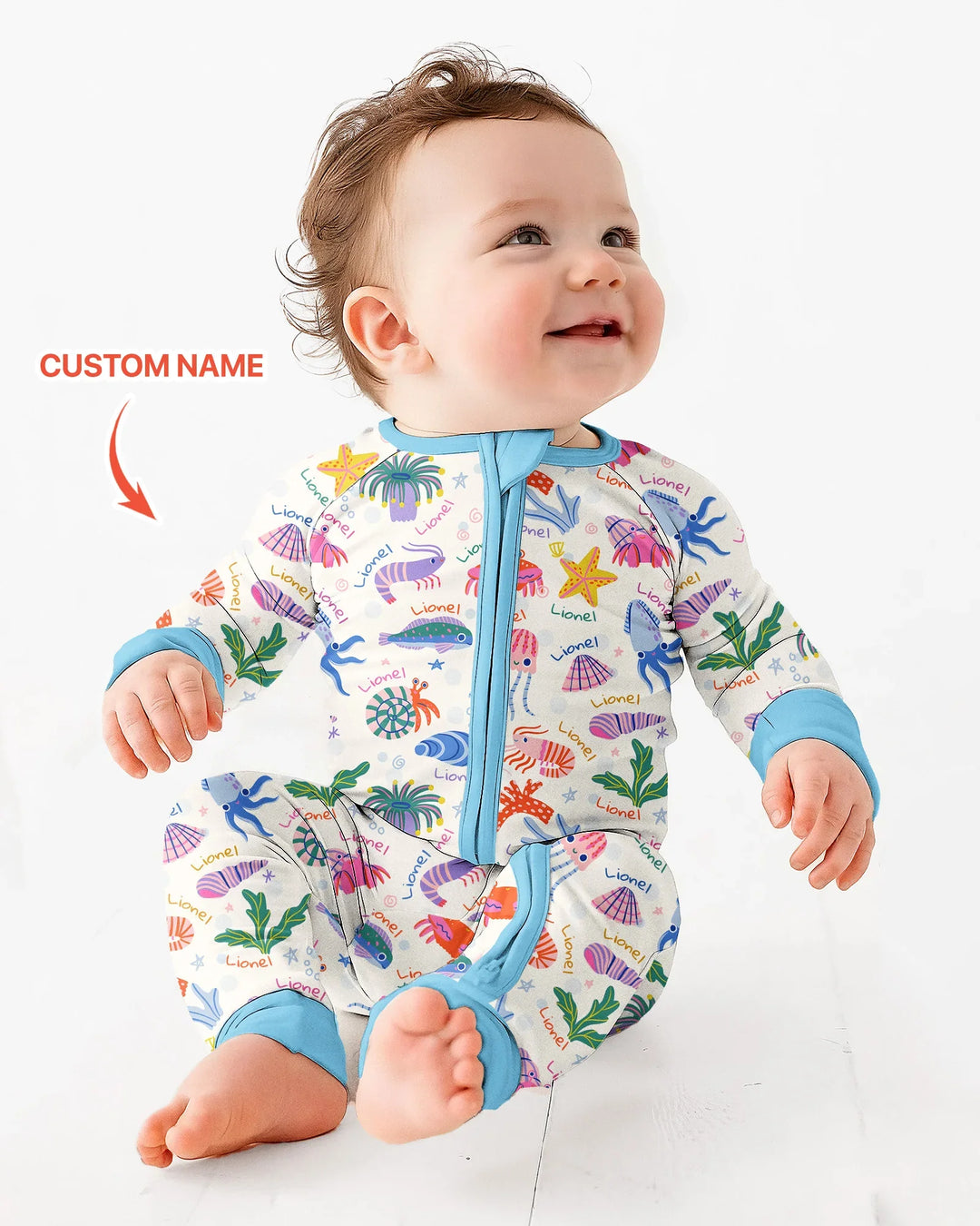 Tide Pool Pals Custom Name Bamboo Convertible Zippy