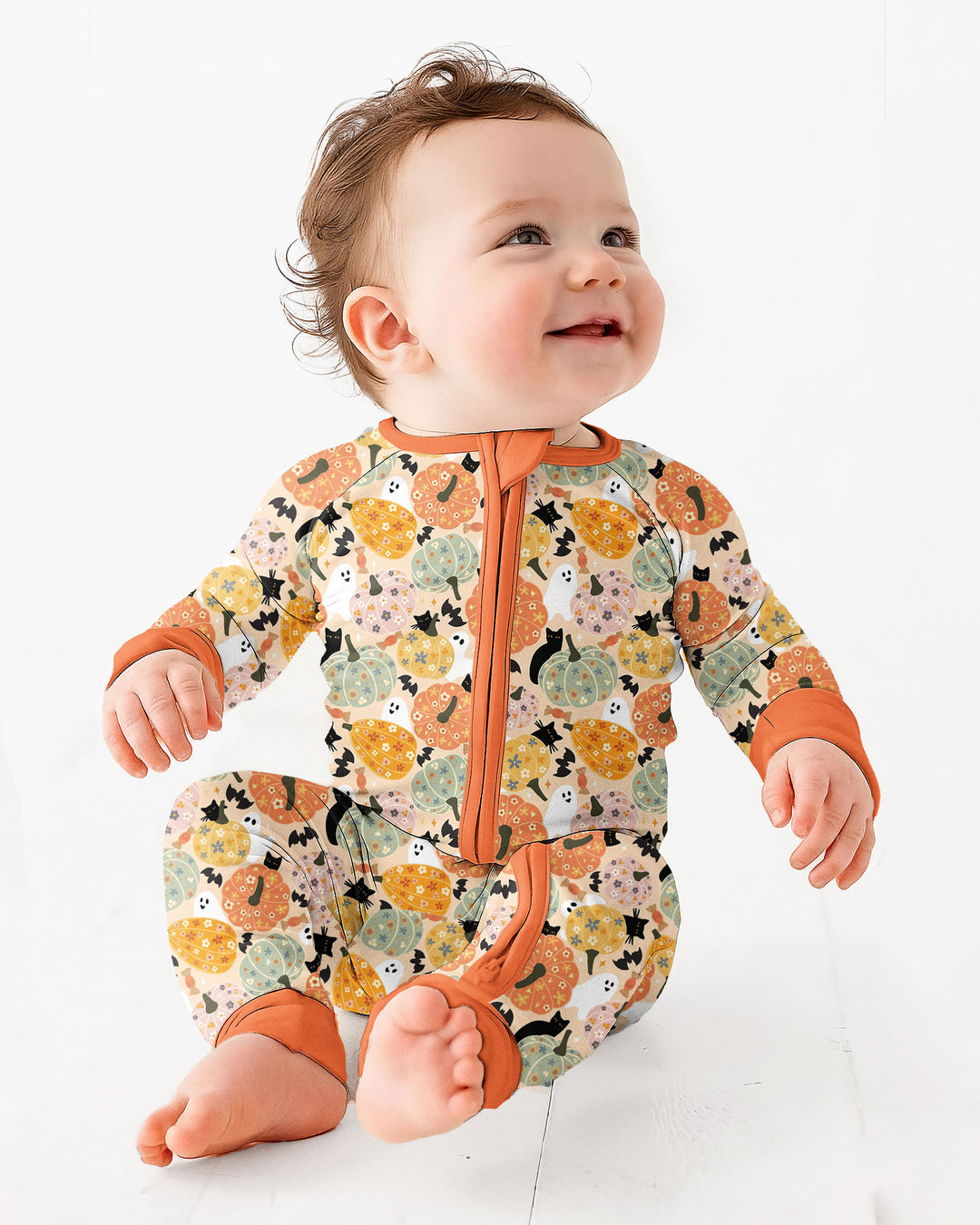 Floral Pumpkin Ghost Halloween Bamboo Convertible Zippy